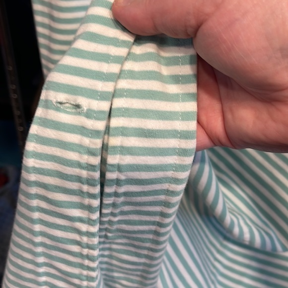 ORVIS XL midi cotton button front robe housedress night gown striped modest - Picture 7 of 10